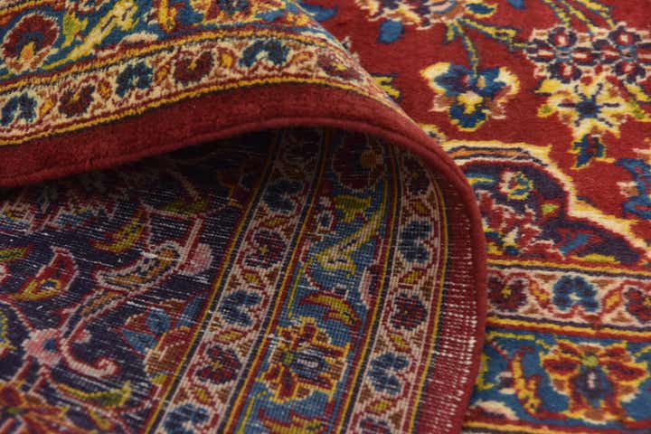 9' 9 x 13' 4 Hand Knotted Kashan Persian Wool Rug