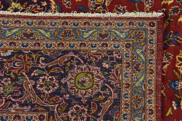 9' 9 x 13' 4 Hand Knotted Kashan Persian Wool Rug