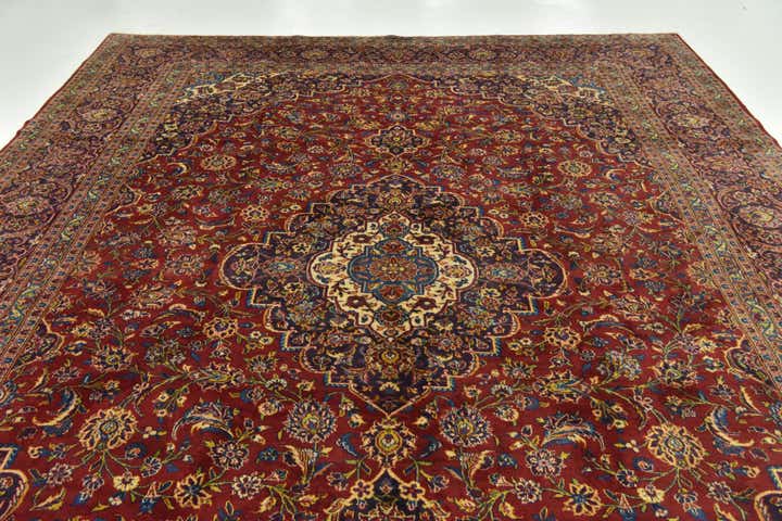 9' 9 x 13' 4 Hand Knotted Kashan Persian Wool Rug