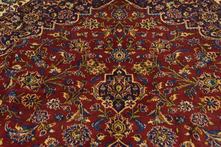 9' 9 x 13' 4 Hand Knotted Kashan Persian Wool Rug