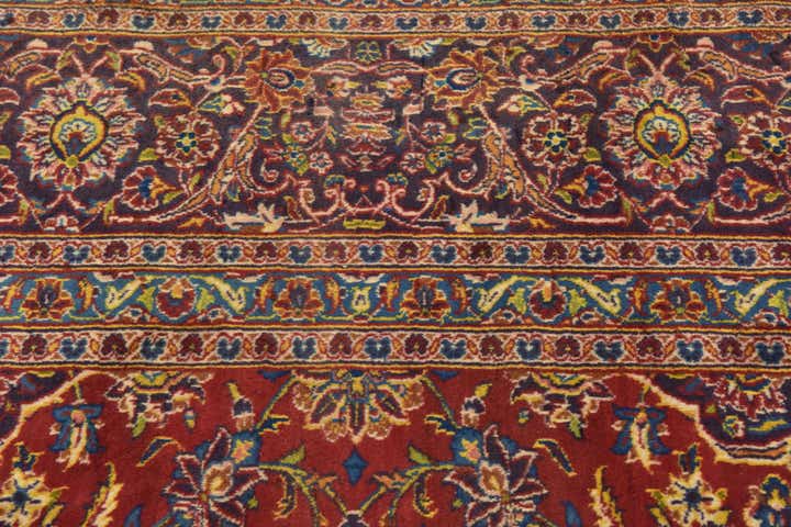9' 9 x 13' 4 Hand Knotted Kashan Persian Wool Rug