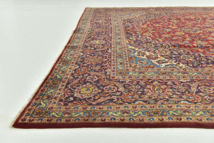 9' 9 x 13' 4 Hand Knotted Kashan Persian Wool Rug