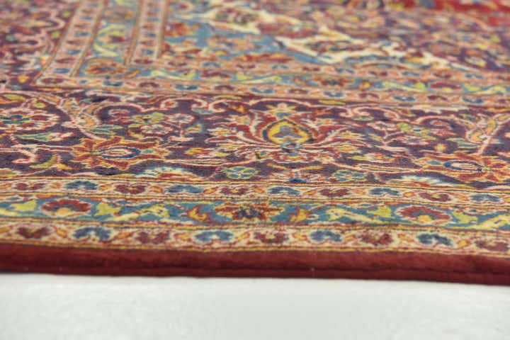 9' 9 x 13' 4 Hand Knotted Kashan Persian Wool Rug
