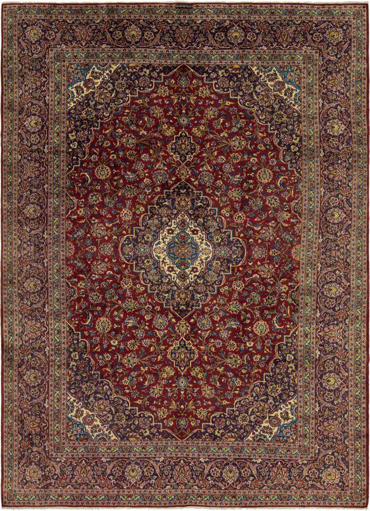 9' 9 x 13' 4 Hand Knotted Kashan Persian Wool Rug