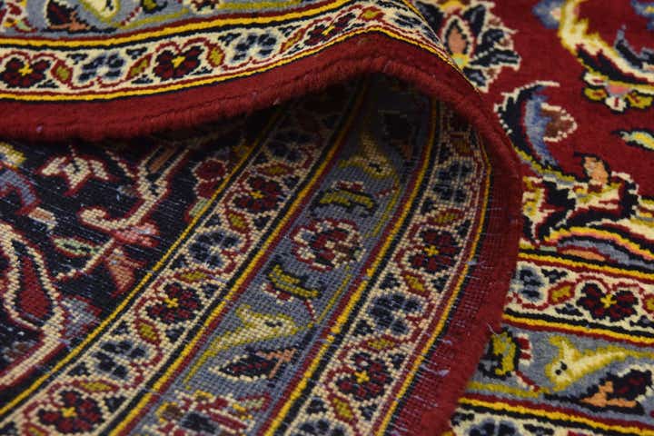 9' 4 x 13' 10 Hand Knotted Kashan Persian Wool Rug