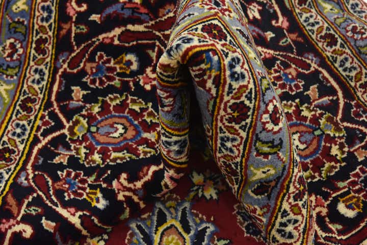 9' 4 x 13' 10 Hand Knotted Kashan Persian Wool Rug