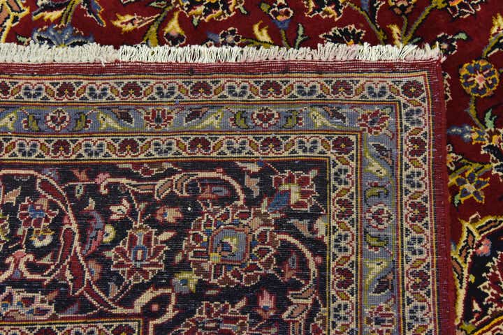 9' 4 x 13' 10 Hand Knotted Kashan Persian Wool Rug