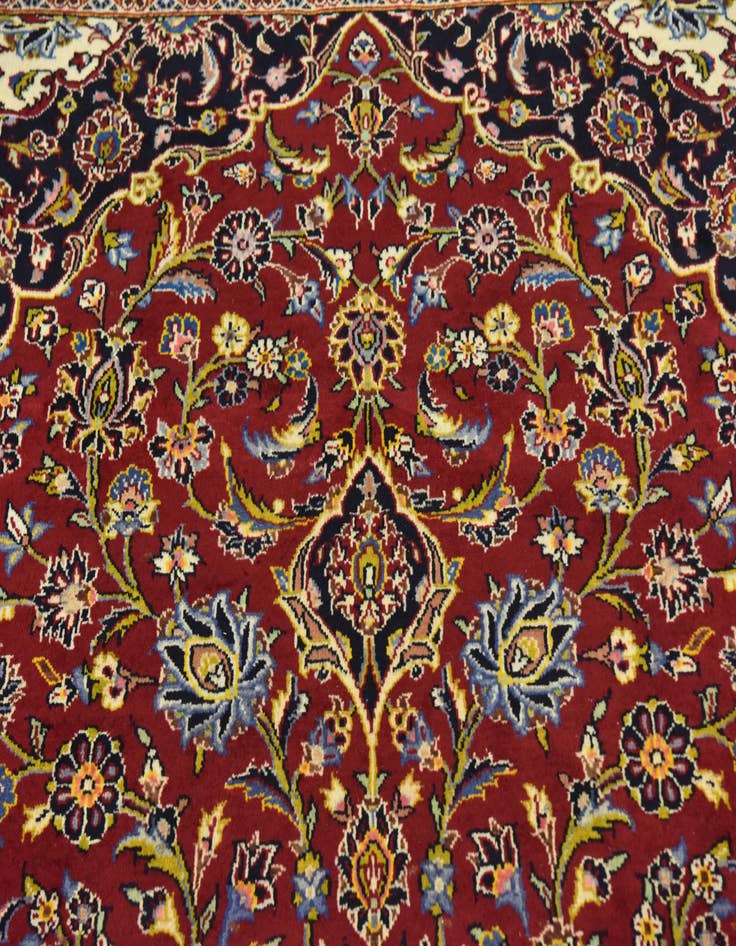 Detail image of 9' 4 x 13' 10  Hand Knotted Kashan Persian Wool Rug
