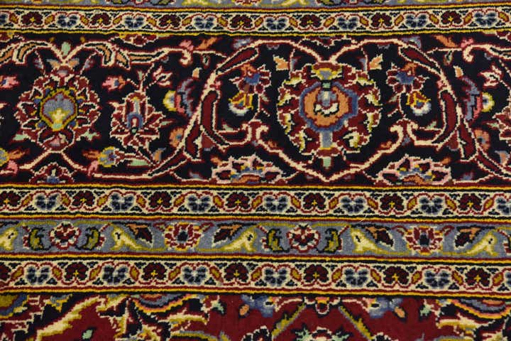 9' 4 x 13' 10 Hand Knotted Kashan Persian Wool Rug