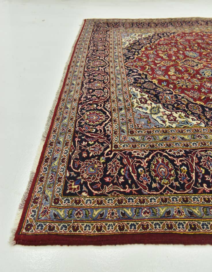 Detail image of 9' 4 x 13' 10  Hand Knotted Kashan Persian Wool Rug