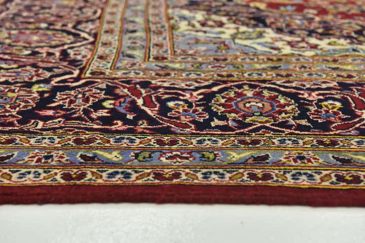 9' 4 x 13' 10 Hand Knotted Kashan Persian Wool Rug