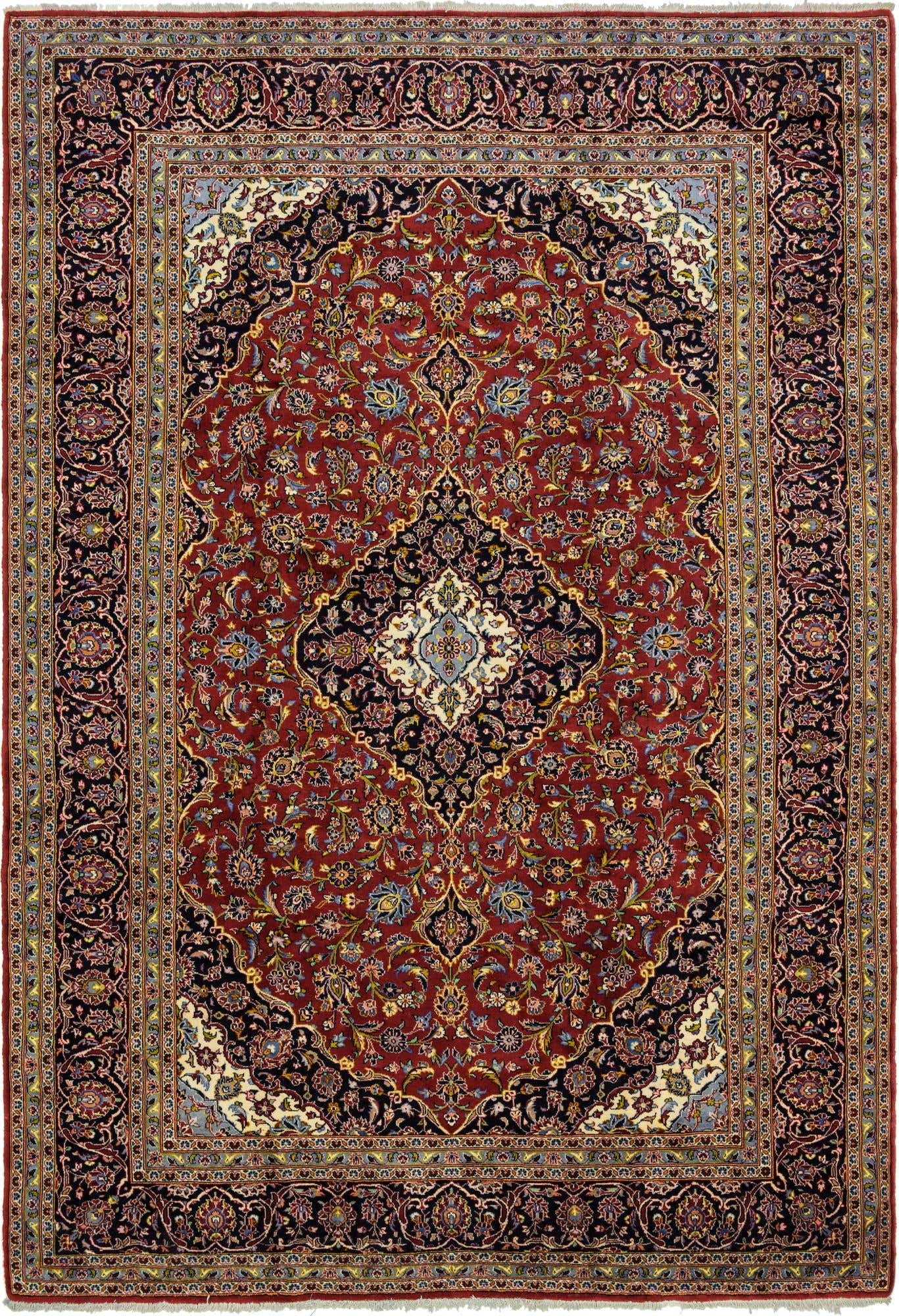 9' 4 x 13' 10 Hand Knotted Kashan Persian Wool Rug