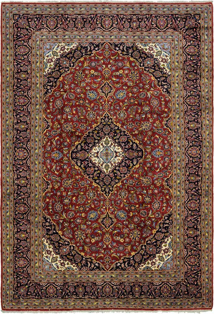 9' 4 x 13' 10 Hand Knotted Kashan Persian Wool Rug