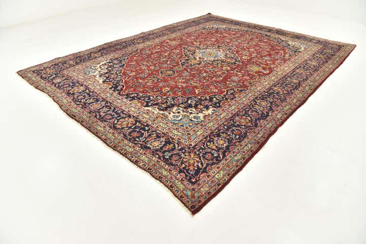 9' 10 x 12' 10 Hand Knotted Kashan Persian Wool Rug