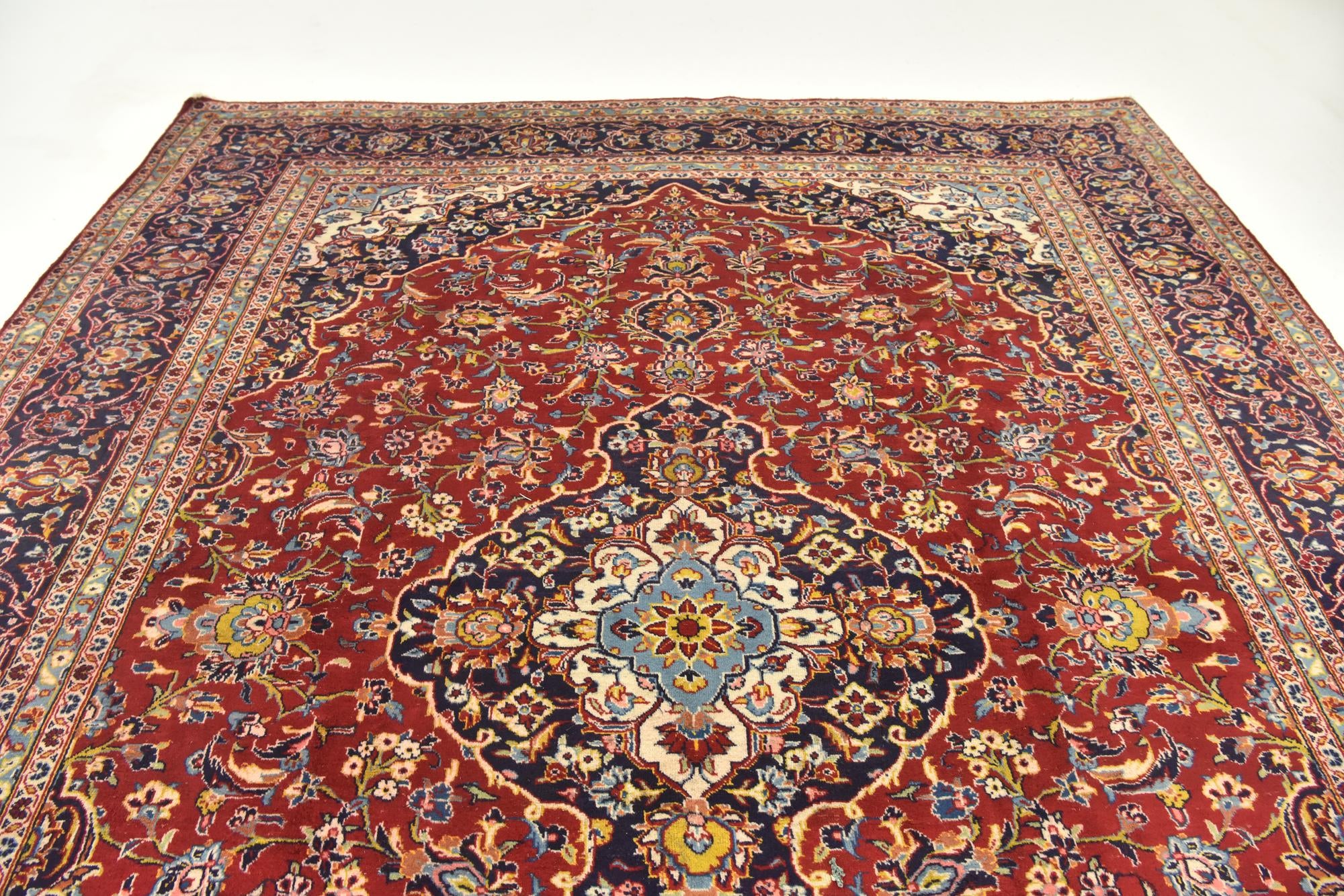 9' 10 x 12' 10 Hand Knotted Kashan Persian Wool Rug