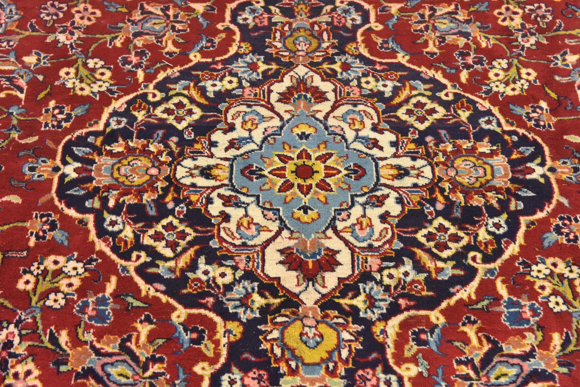 9' 10 x 12' 10 Hand Knotted Kashan Persian Wool Rug