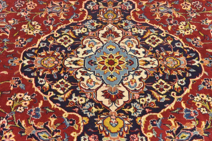 Detail image of 9' 10 x 12' 10 Hand Knotted Kashan Persian Wool Rug