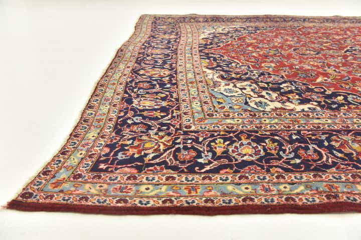 9' 10 x 12' 10 Hand Knotted Kashan Persian Wool Rug