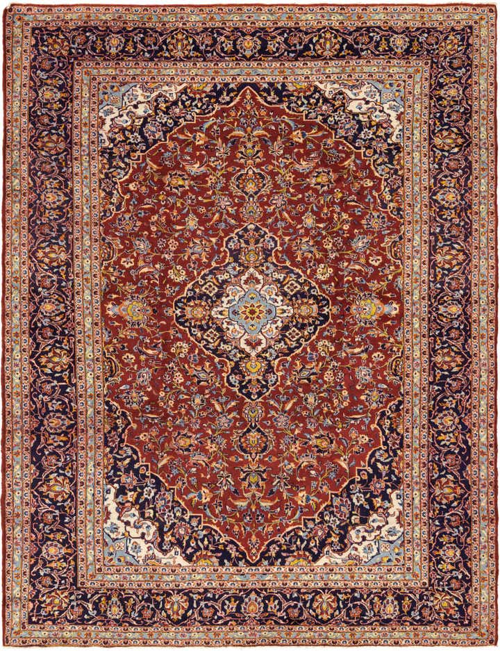 9' 10 x 12' 10 Hand Knotted Kashan Persian Wool Rug
