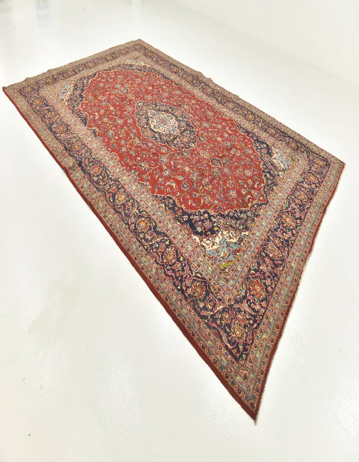 Detail image of 9' 7 x 14' 7 Hand Knotted Kashan Persian Wool Rug