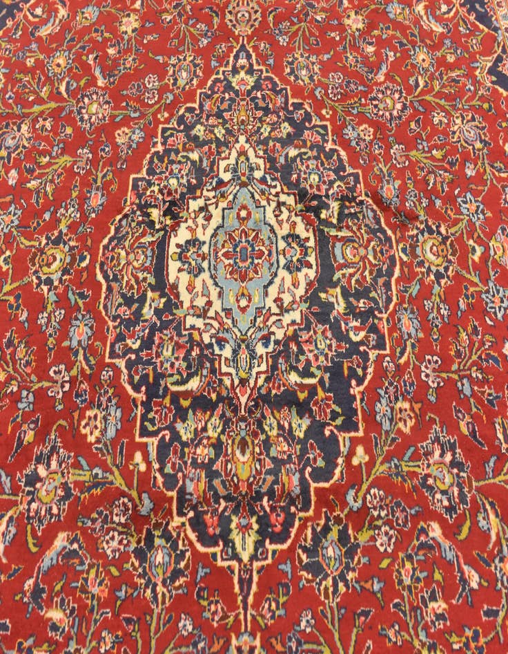 Detail image of 9' 7 x 14' 7 Hand Knotted Kashan Persian Wool Rug
