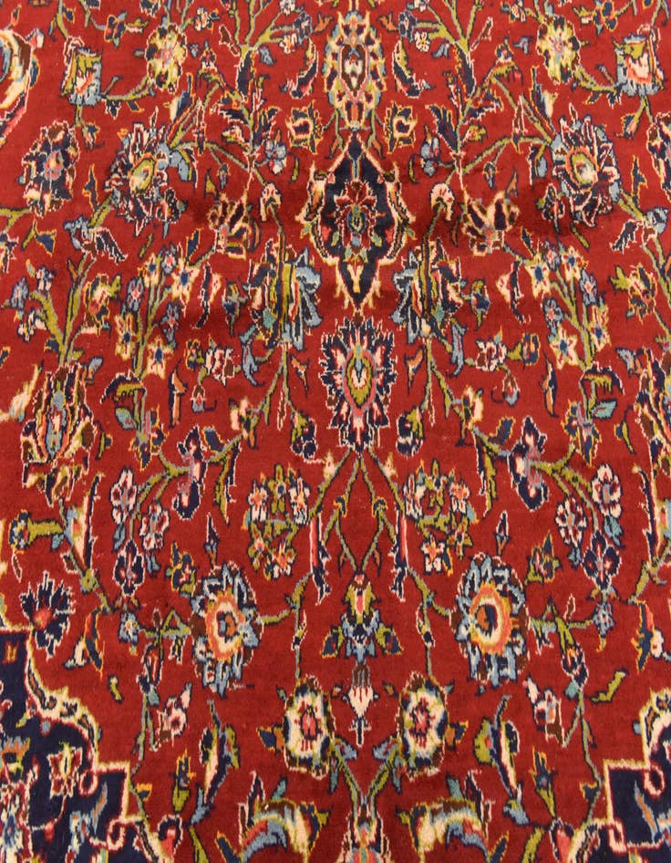 Detail image of 9' 7 x 14' 7 Hand Knotted Kashan Persian Wool Rug