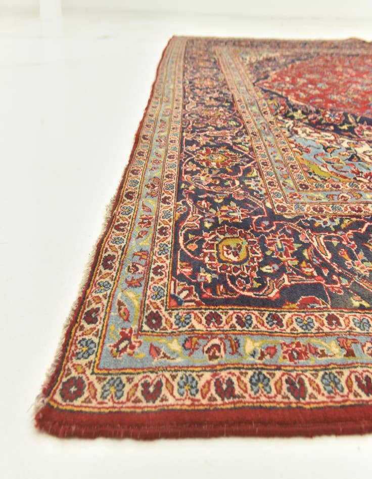 Detail image of 9' 7 x 14' 7  Hand Knotted Kashan Persian Wool Rug