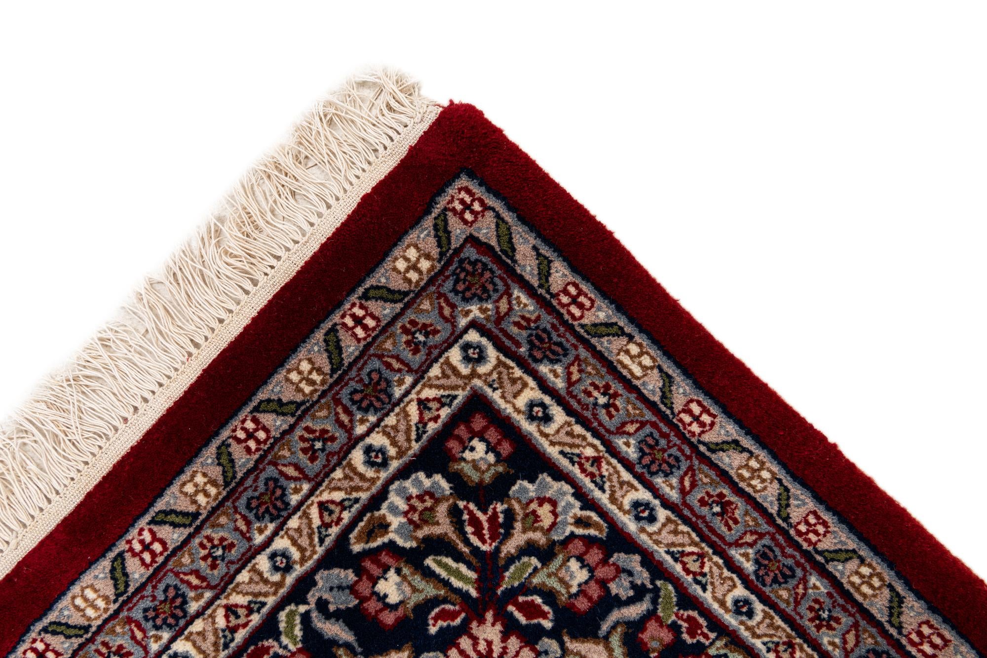 6' 7 x 9' 9 Hand Knotted Kashan Oriental Wool Rug