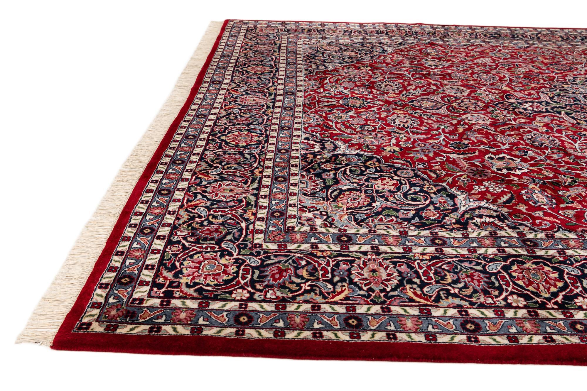 270cm x 365cm anudado a mano Kashan Alfombra Lana