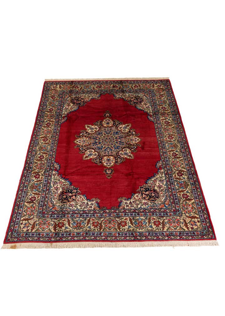 7' 3 x 10' 8 Hand Knotted Kashan Oriental Wool Rug