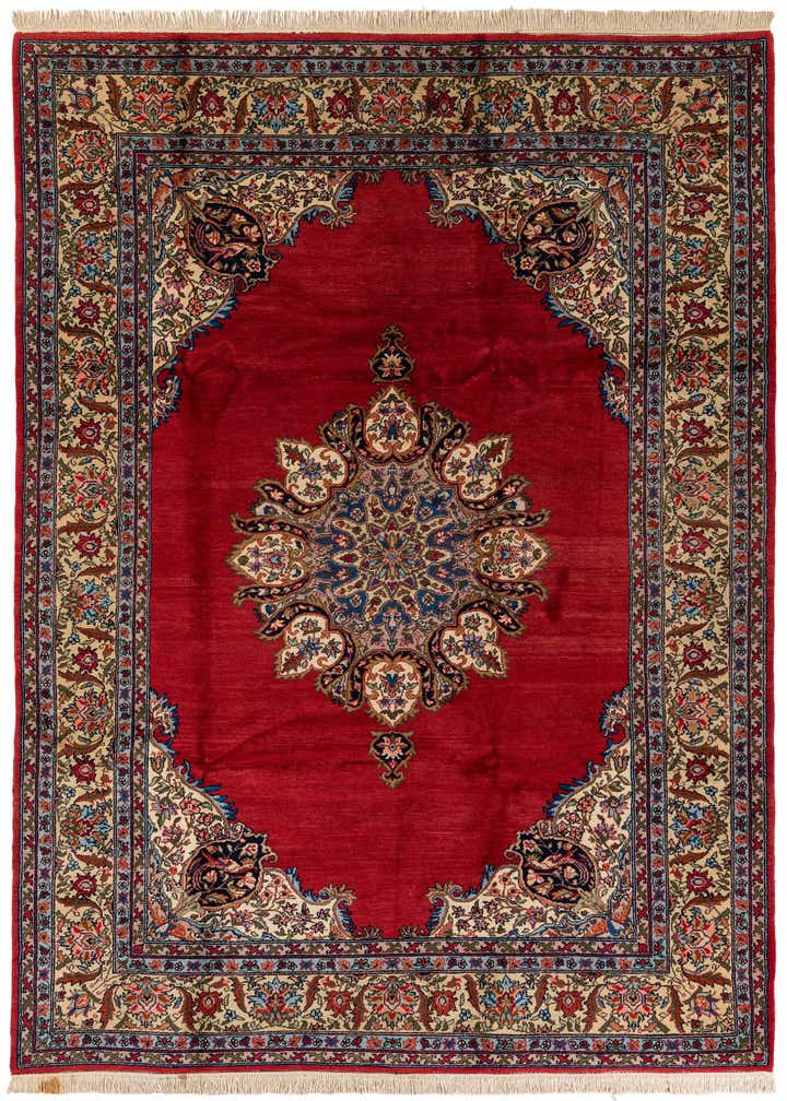 7' 3 x 10' 8 Hand Knotted Kashan Oriental Wool Rug