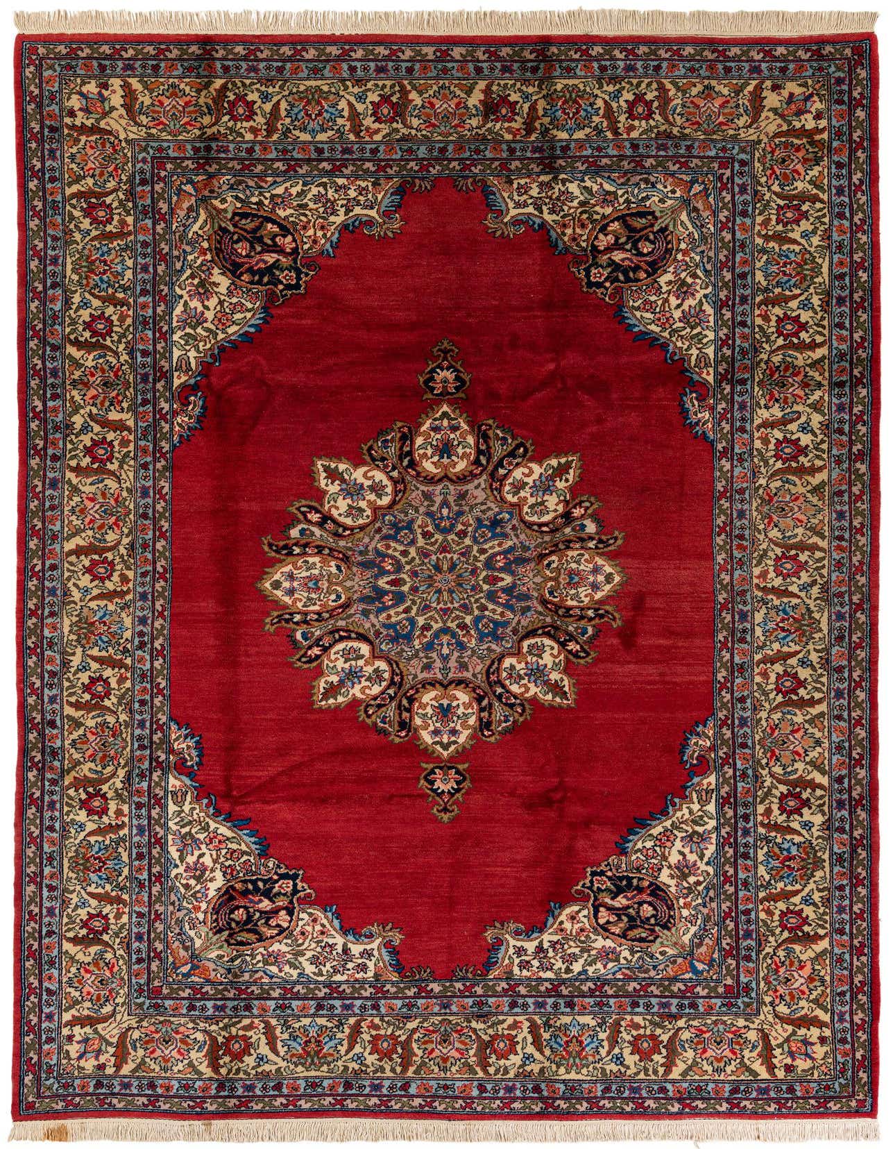 7' 3 x 10' 8 Hand Knotted Kashan Oriental Wool Rug