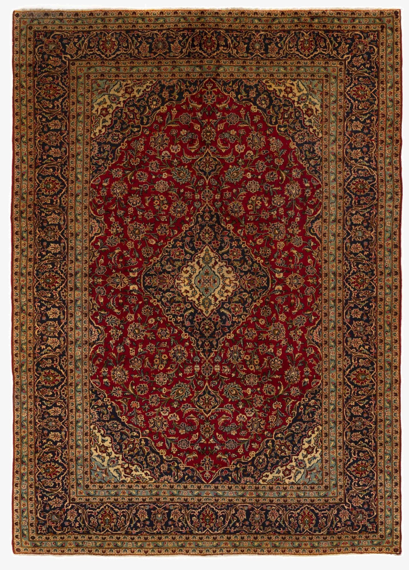 285cm x 393cm  Hand Knotted Kashan Persian Wool Rug
