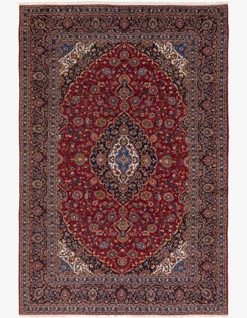 9' 10 x 14' 4 Hand Knotted Kashan Persian Wool Rug