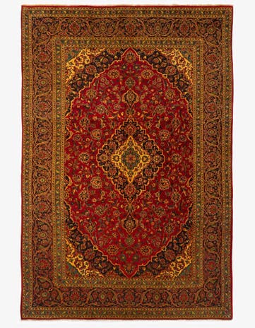 7' 10 x 11' 8 Hand Knotted Kashan Persian Wool Rug