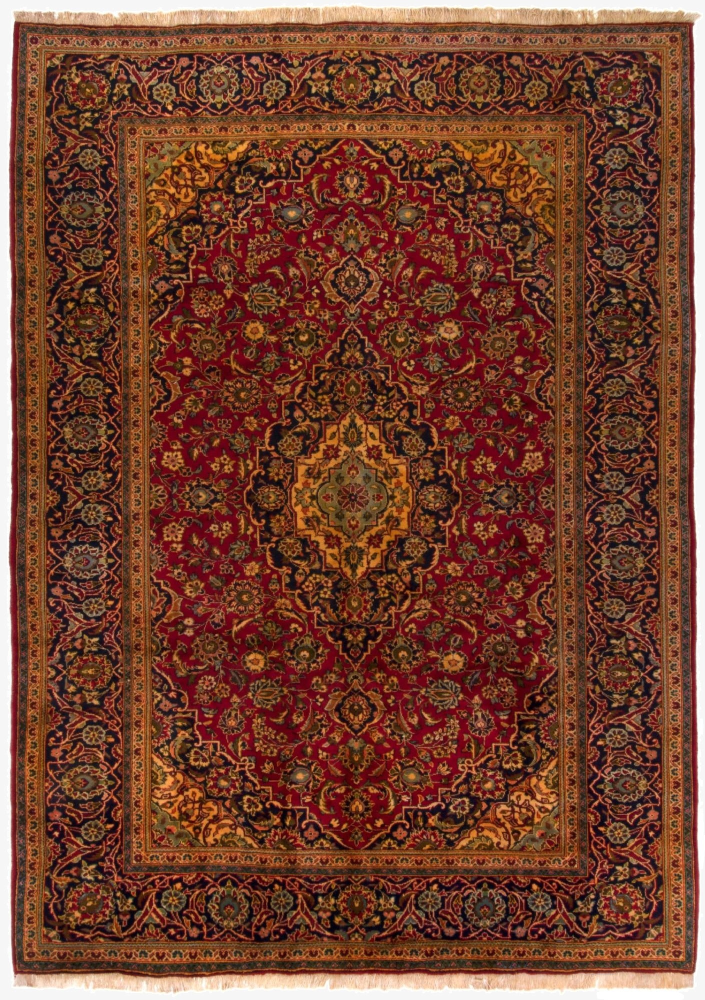 8' 3 x 11' 4  Hand Knotted Kashan Persian Rug
