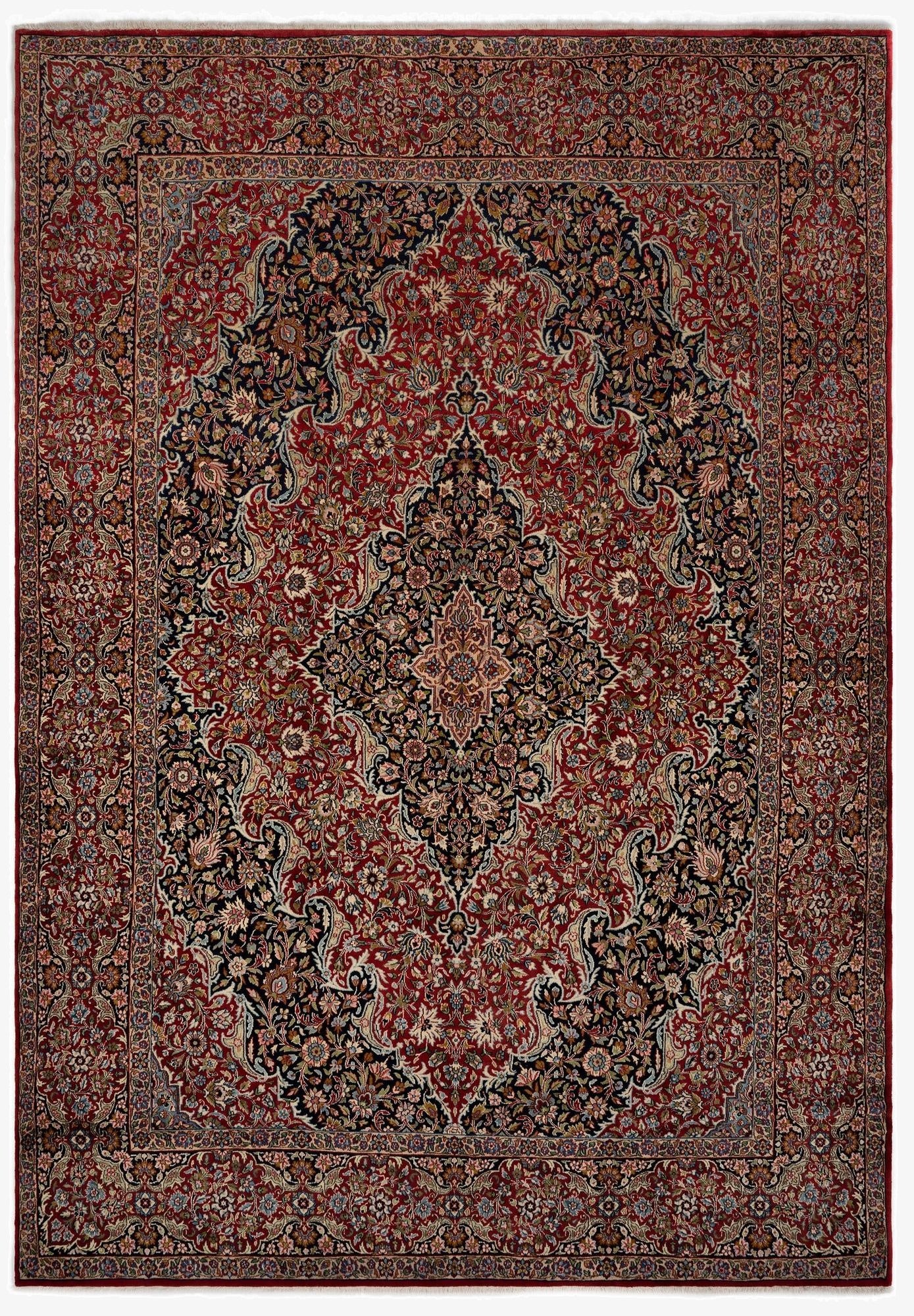 9' 10 x 14' 3  Hand Knotted Kashan Persian Wool Rug