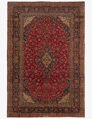 8' 2 x 12' 3 Hand Knotted Kashan Persian Rug