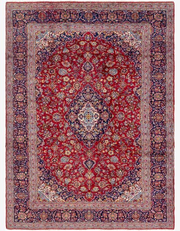 9' 9 x 13' 4 Hand Knotted Kashan Persian Wool Rug
