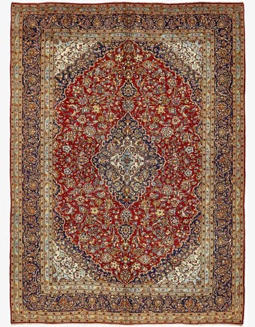 9' 9 x 13' 2 Hand Knotted Kashan Persian Wool Rug