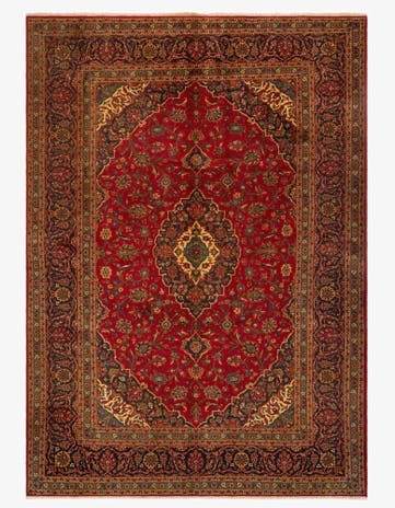 8' 3 x 11' 5 Hand Knotted Kashan Persian Wool Rug