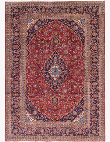 9' 6 x 13' 5 Hand Knotted Kashan Persian Wool Rug