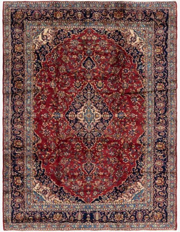 9' 10 x 12' 9 Hand Knotted Kashan Persian Wool Rug