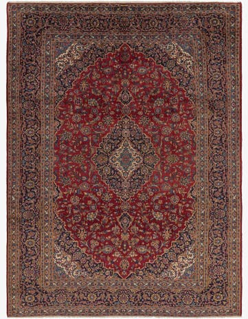 9' 6 x 13' Hand Knotted Kashan Persian Wool Rug