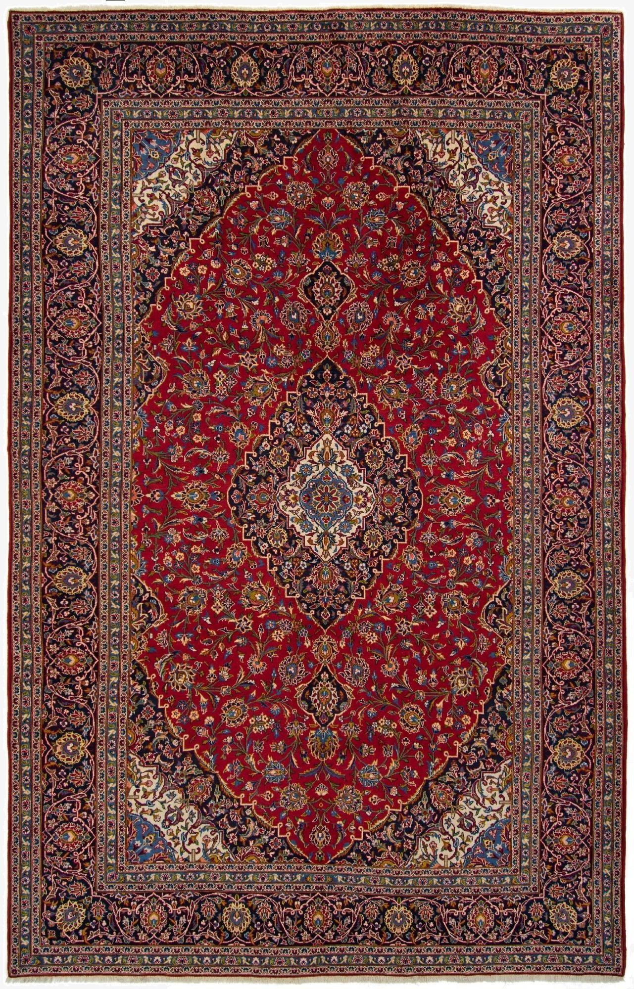 9' 11 x 15' 9  Hand Knotted Kashan Persian Rug