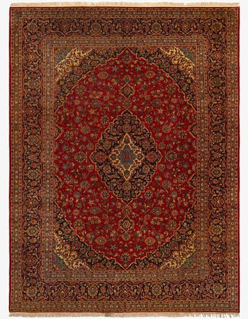 9' 9 x 12' 11 Kashan Wool Rug