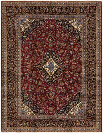 9' 10 x 12' 10 Hand Knotted Kashan Persian Wool Rug