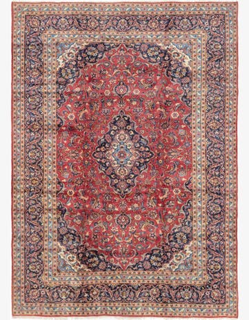 9' 7 x 13' 3 Hand Knotted Kashan Persian Wool Rug