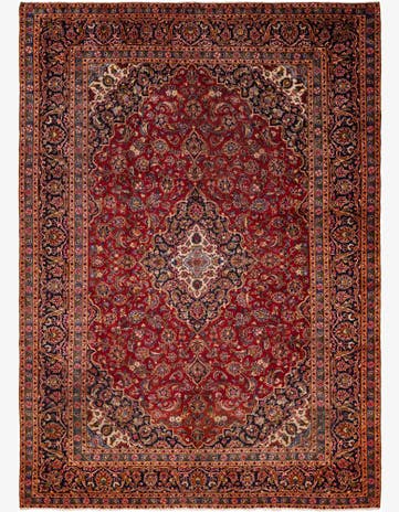 9' 6 x 13' 4 Hand Knotted Kashan Persian Wool Rug