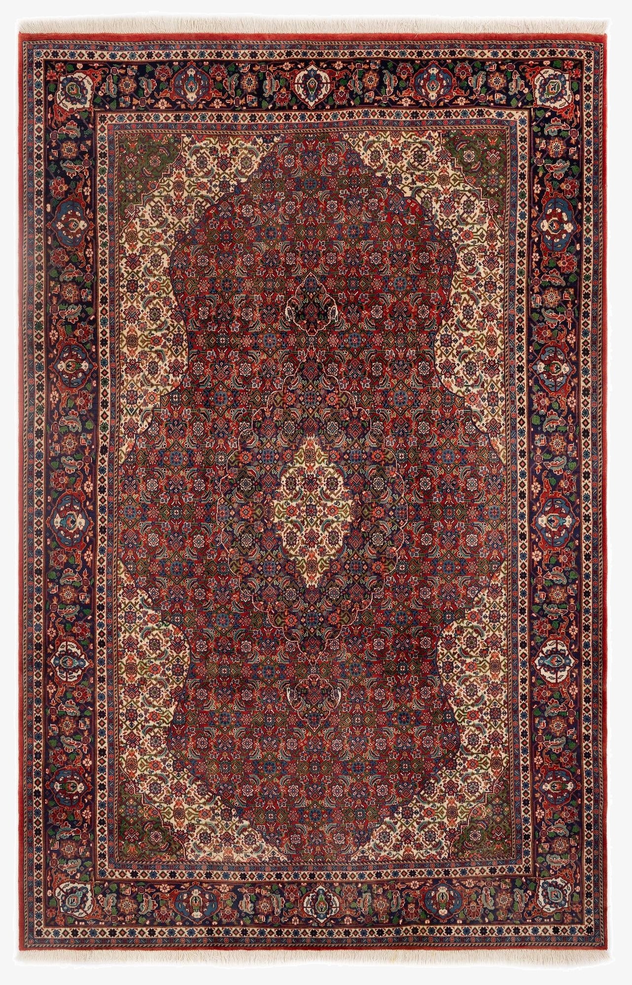 6' 11 x 10' 8  Hand Knotted Kashan Persian Wool Rug